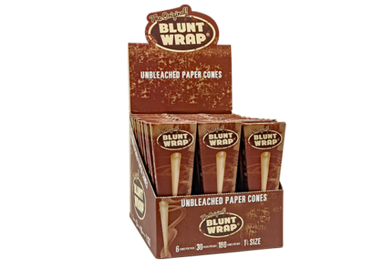 Orginal Blunt Wrap Unbleached Cones - 1/4 - 6 pack