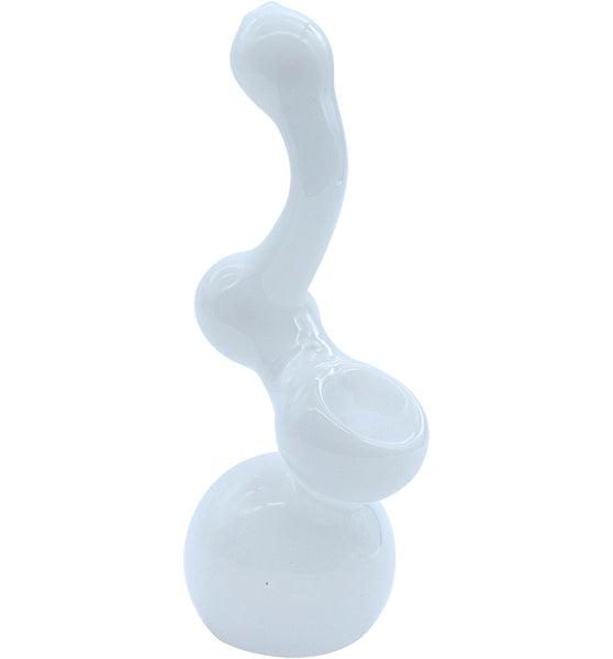 LA Pipes Ivory Sherlock Glass Sherlock Bubbler Pipe 6"