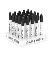 White Rhino Ceramic Dab Straw w/ Silicone Cap - 5" -25PC