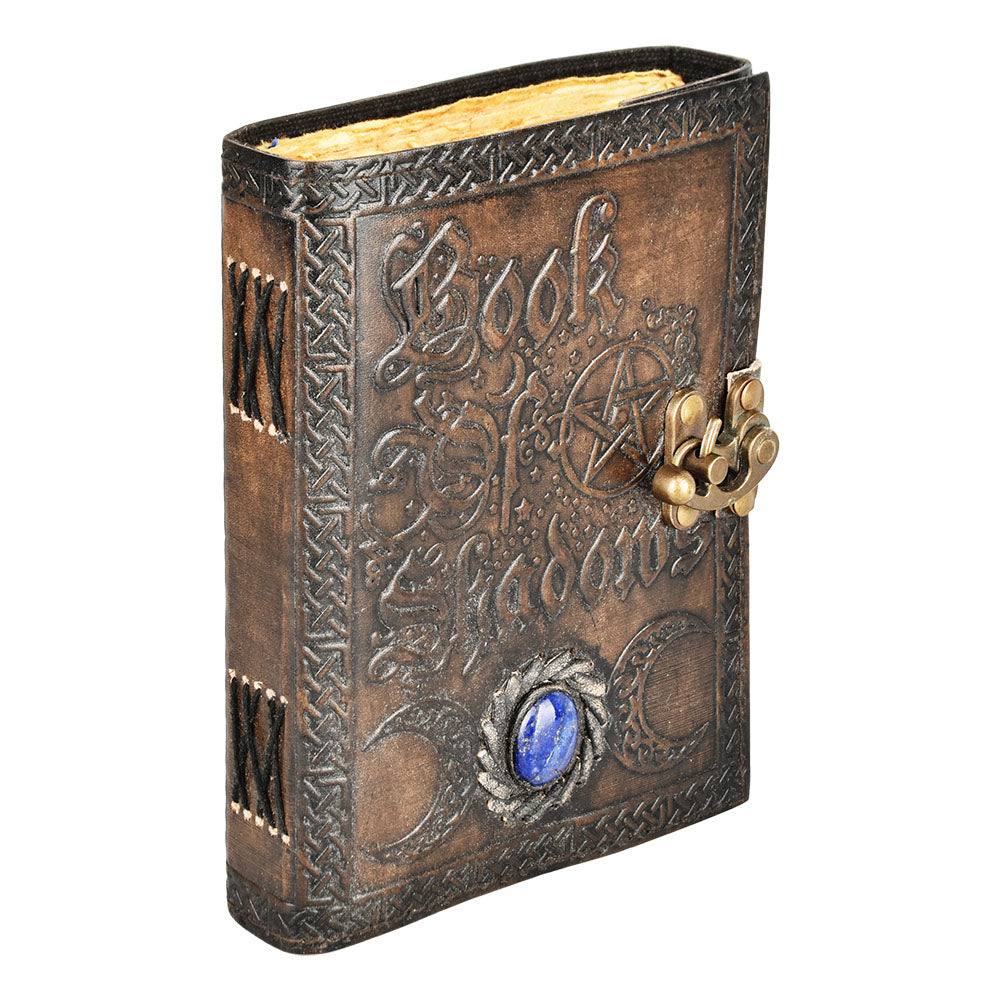 Book Of Shadows Embossed Leather Journal w/ Metal Closure - 6"x8"