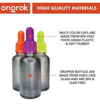 Ongrok Glass Dropper Jars, 6 pack