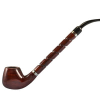 Pulsar Shire Pipes Bent Brandy Cherry Wood Tobacco Pipe - 10.5"