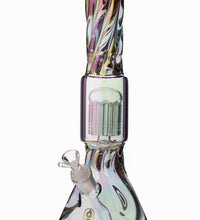 Daze Glass - 14 Inch Iridescent Spiral Arm Perc Glass Water Pipe