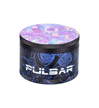 Pulsar Design Series Grinder with Side Art - Melting Mushroom / 4pc / 2.5"