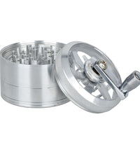 Piranha RETRO Clear Crank Top Aluminum Grinder | 4pc | 2.5"