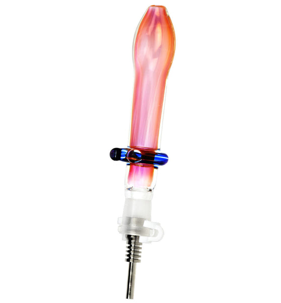 Fumed Glass Footed Honey Straw - 5.5"