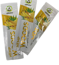 Afghan Hemp Woods Herbal Organic Natural 2 Banana Flavor Papers Wraps Per Pack (3 Count)