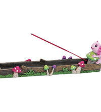 Fujima Pink Axolotl Mushroom Stick Resin Incense Burner - 10.5"