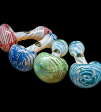 "Twisty Cane" Spoon Glass Pipe (Various Colors)