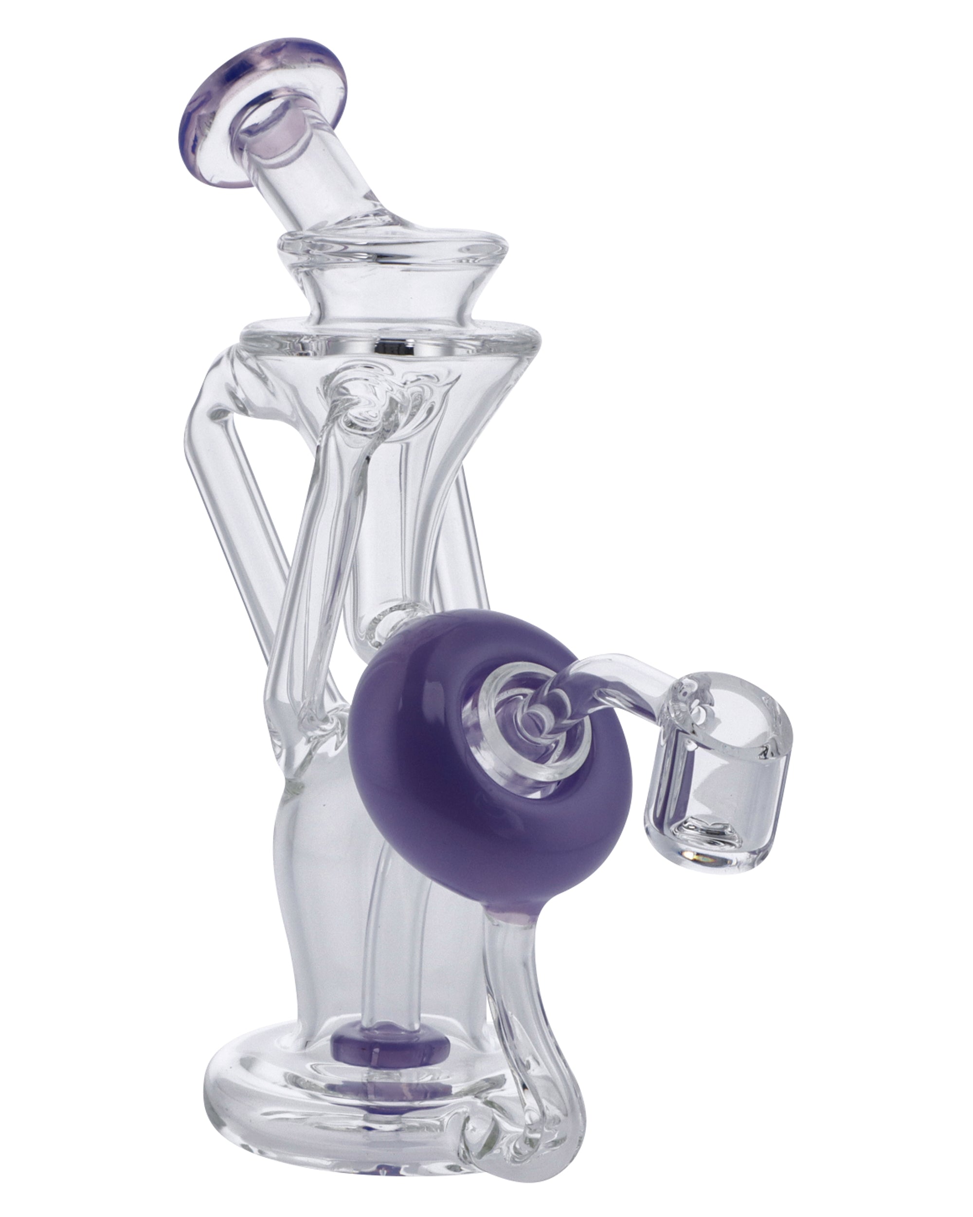 Bent Neck Dab Rig Recycler-Milky Purple-6in(RCL-S-034MPP)